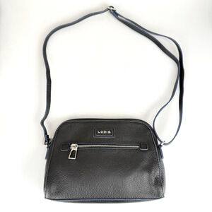 Lodis Charlotte Purse Pebbled Leather Shoulderbag Black Crossbody Bag